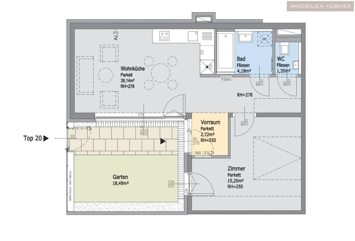 2-Zimmer-Wohnung mieten in Wien – 50 m², € 993 – Bild 11 von 13