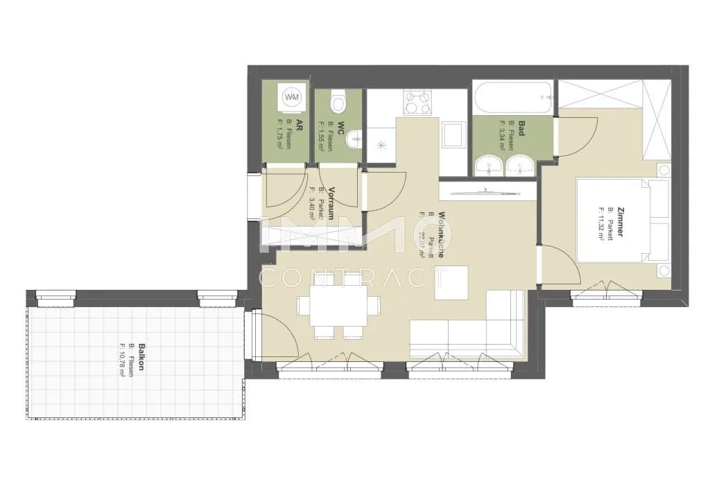 2-Zimmer-Wohnung kaufen in Wien – 43,43 m², € 229.050 – Bild 8 von 8