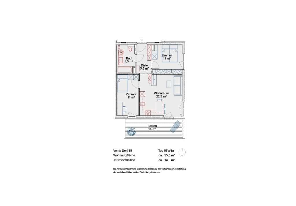 3-Zimmer-Wohnung mieten in Schwaz – 56 m², € 1.182 – Bild 5 von 5