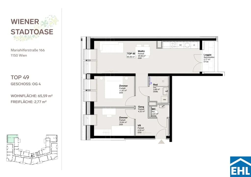 3-Zimmer-Wohnung mieten in Wien – 65,59 m², € 1.645 – Bild 13 von 13