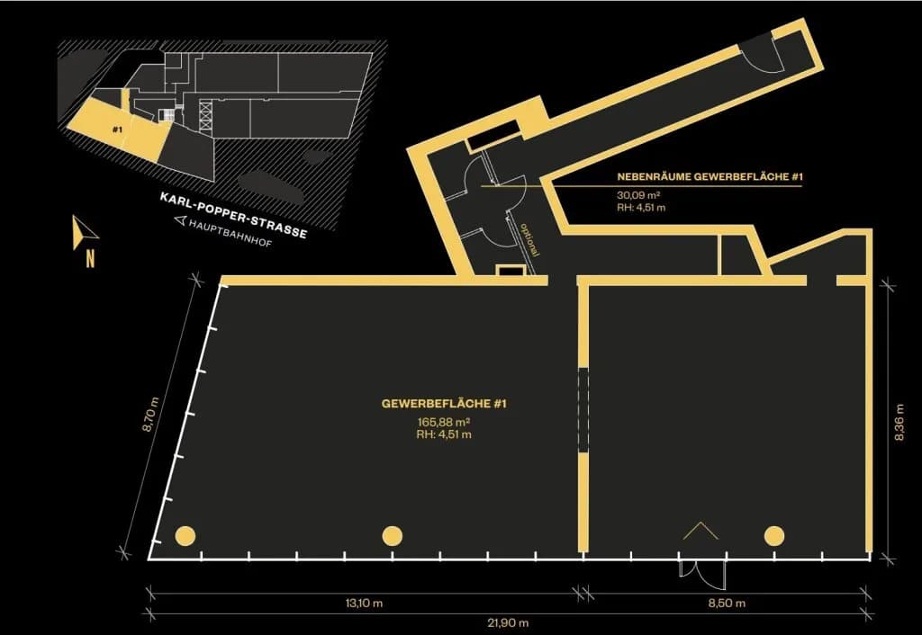 1-Zimmer-Gewerbeimmobilie mieten in Wien – 198 m², € 4.612 – Bild 13 von 14