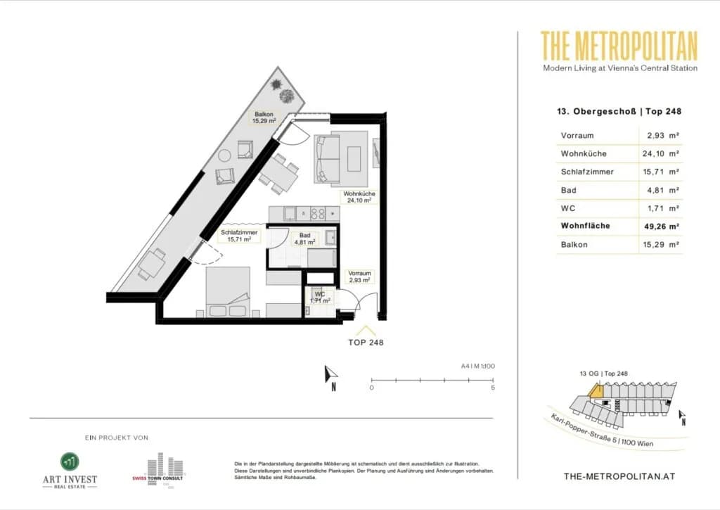 1-Zimmer-Wohnung mieten in Wien – 49,26 m², € 1.050 – Bild 16 von 16