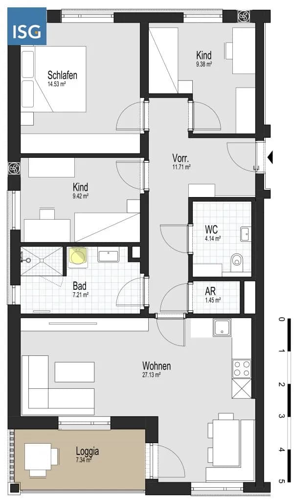 4-Zimmer-Wohnung mieten in Grieskirchen – 84,97 m², € 970 – Bild 3 von 9