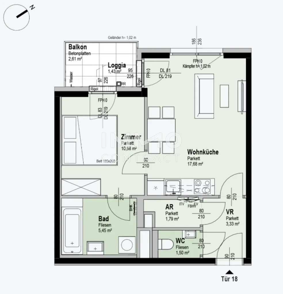 2-Zimmer-Wohnung kaufen in Wien – 41,75 m², € 272.000 – Bild 8 von 8
