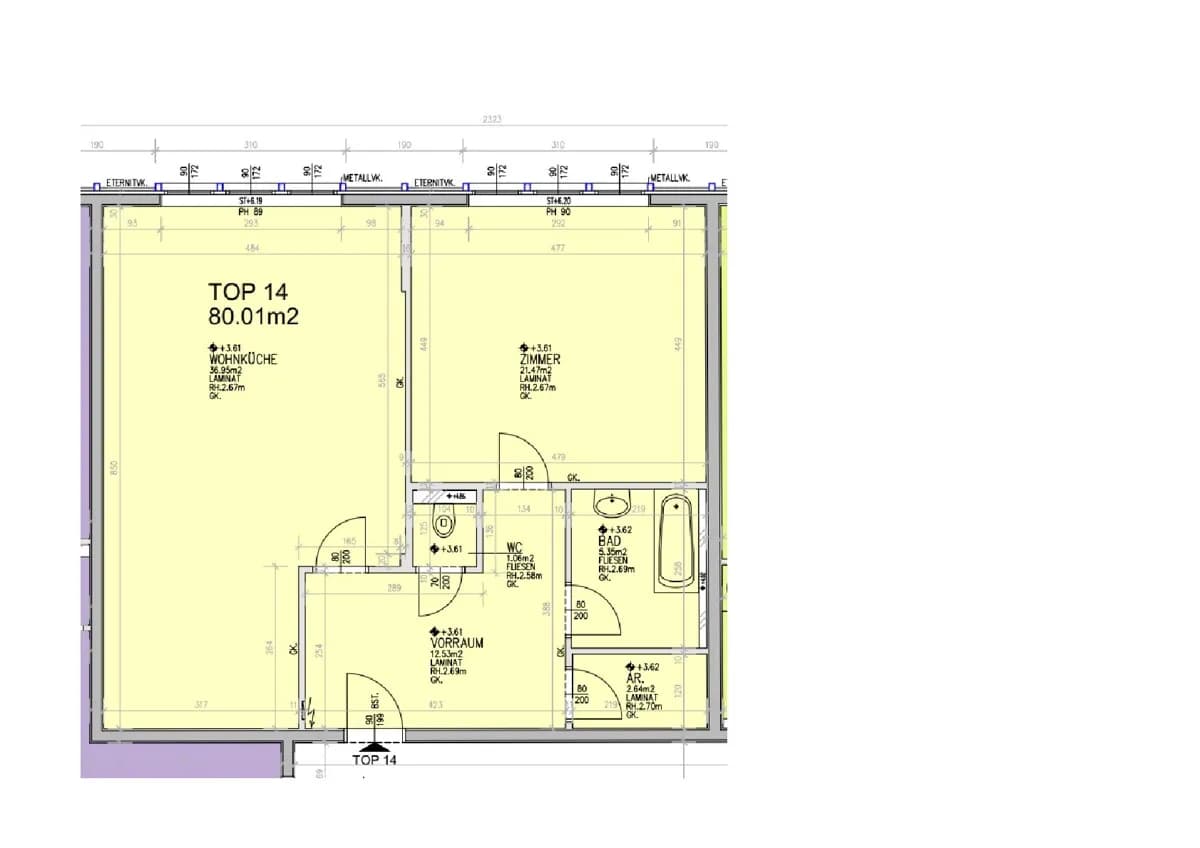 2-Zimmer-Wohnung mieten in Steyr – 80,01 m², € 781 – Bild 12 von 13