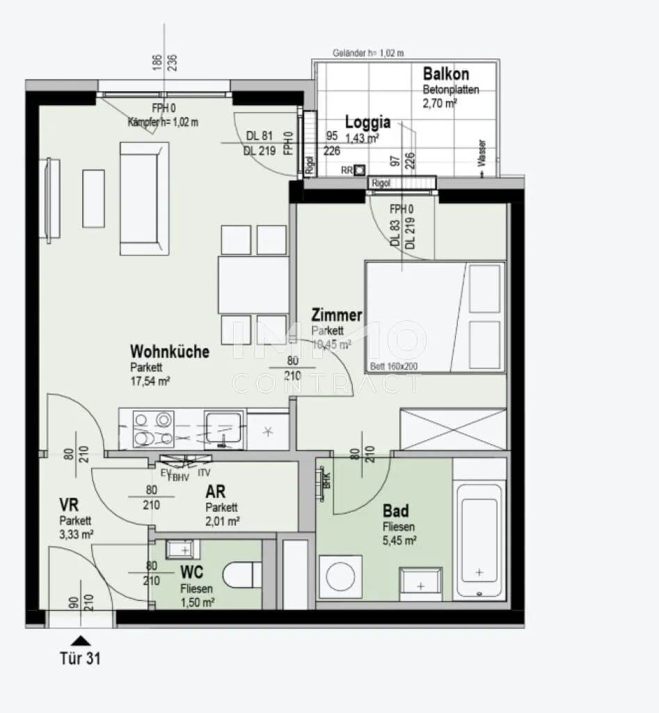 2-Zimmer-Wohnung kaufen in Wien – 41,72 m², € 289.900 – Bild 11 von 11