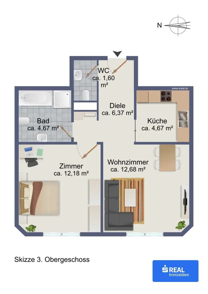 2-Zimmer-Wohnung kaufen in Villach – 42,17 m², € 115.900 – Bild 8 von 8