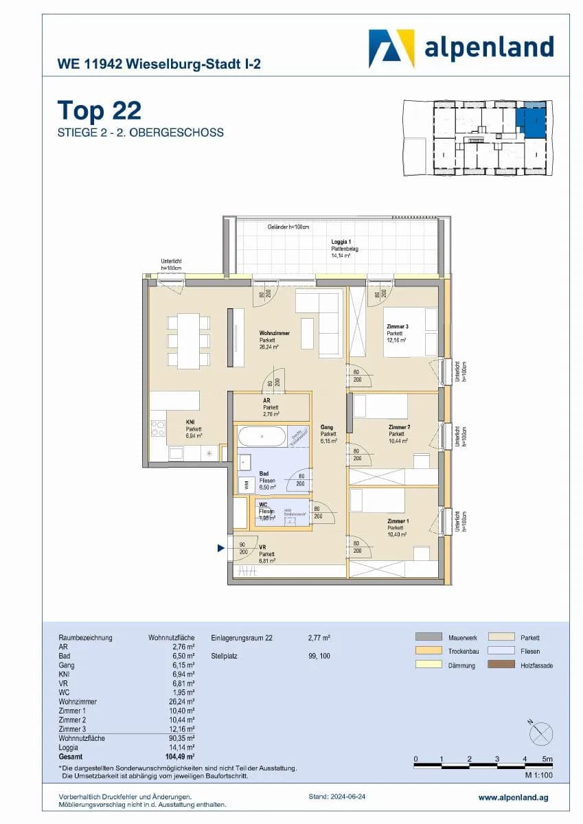 4-Zimmer-Wohnung mieten in Scheibbs – 90,36 m², € 1.143 – Bild 7 von 7