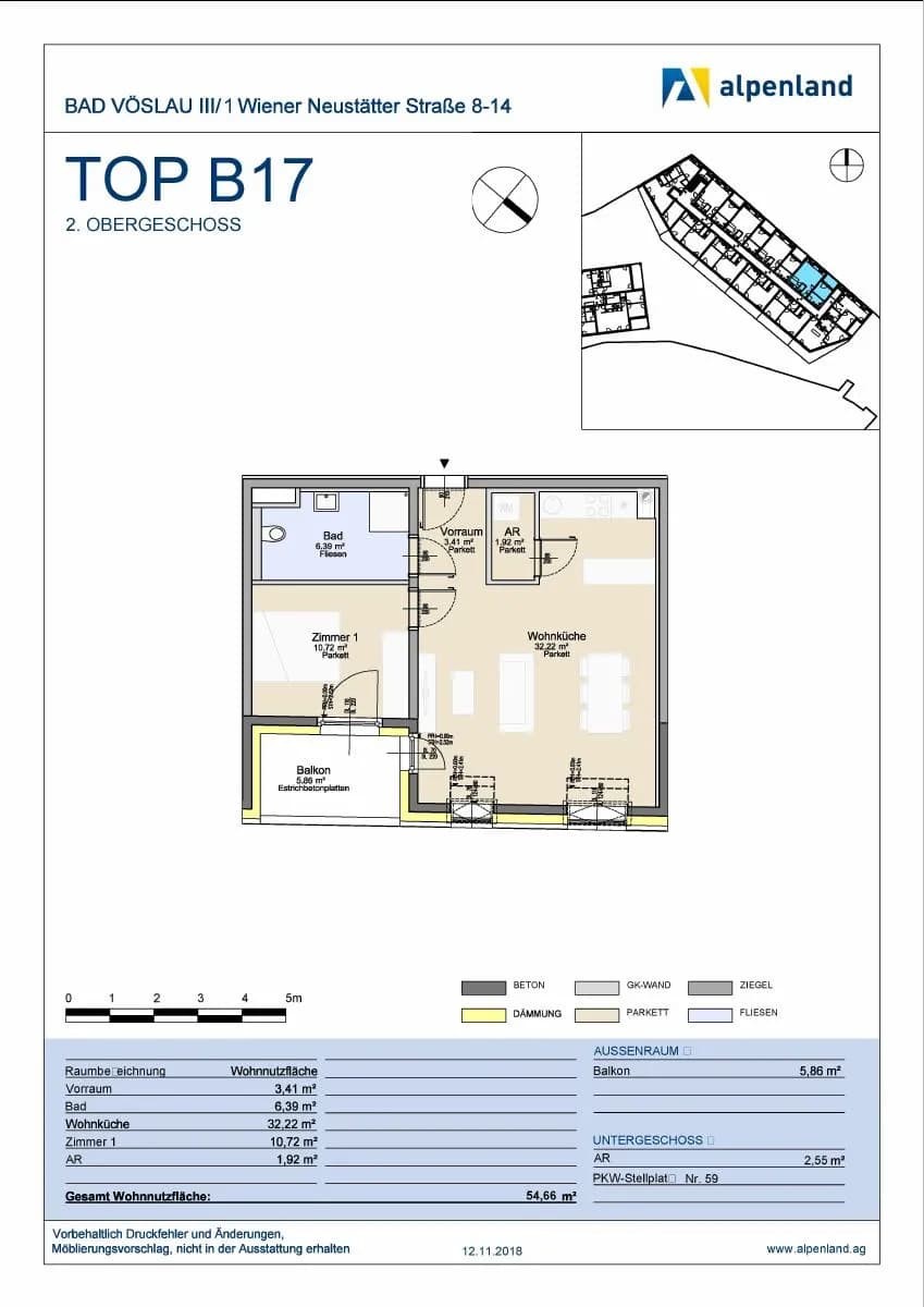 2-Zimmer-Wohnung mieten in Baden – 54,66 m², € 691 – Bild 7 von 7