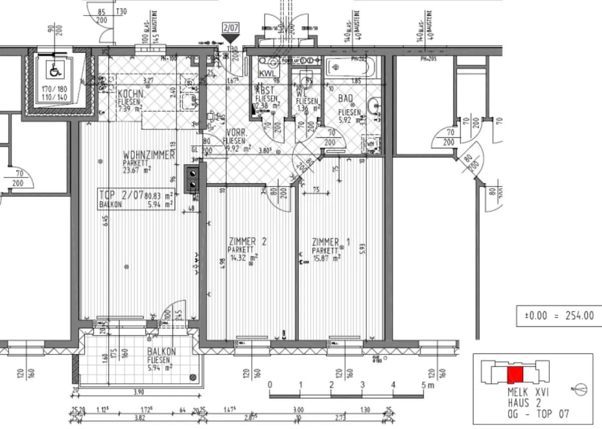3-Zimmer-Wohnung mieten in Melk – 80,83 m², € 913 – Bild 5 von 5