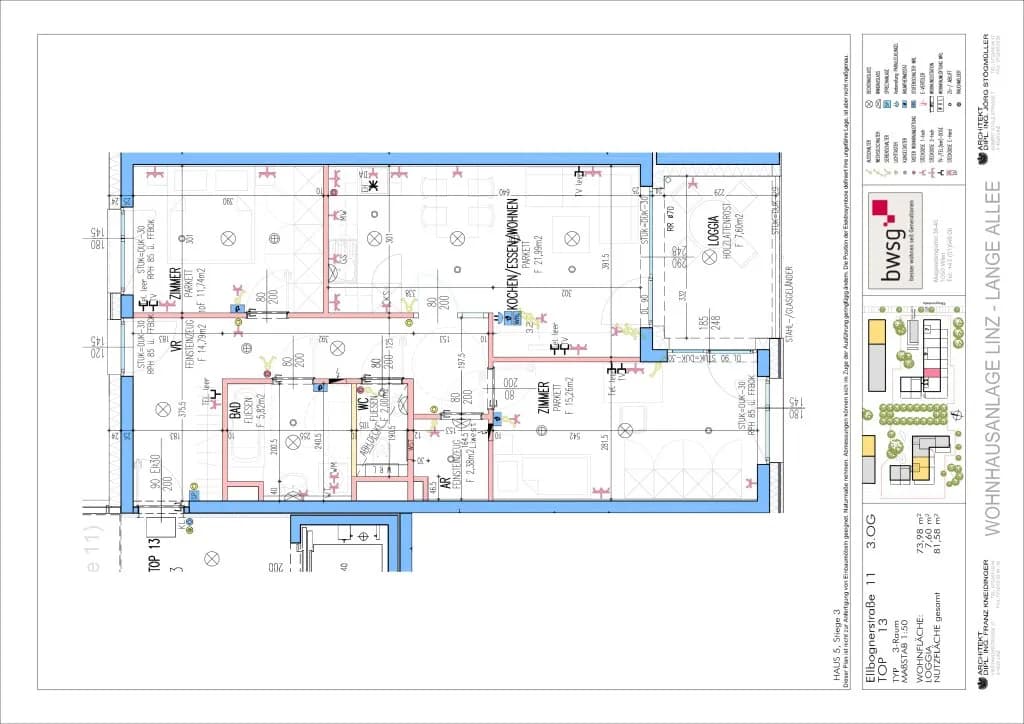 3-Zimmer-Wohnung mieten in Linz – 73,98 m², € 841 – Bild 2 von 2