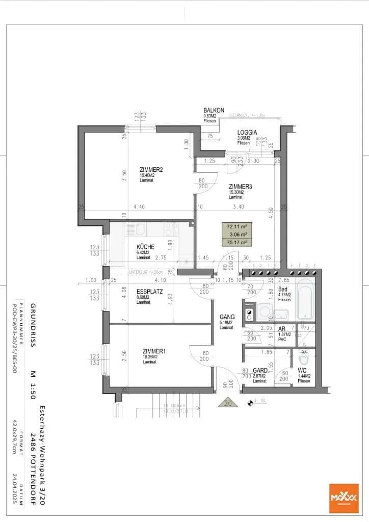 3-Zimmer-Wohnung kaufen in Baden – 72 m², € 208.000 – Bild 10 von 10