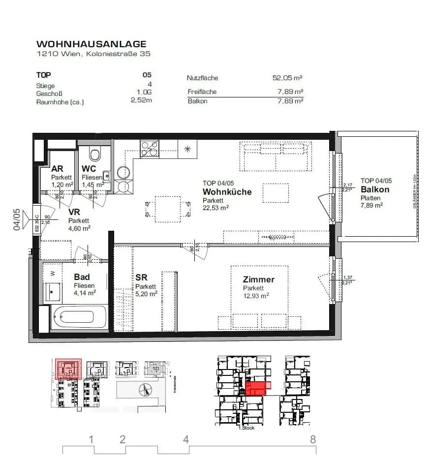 2-Zimmer-Wohnung mieten in Wien – 52,05 m², € 927 – Bild 12 von 13