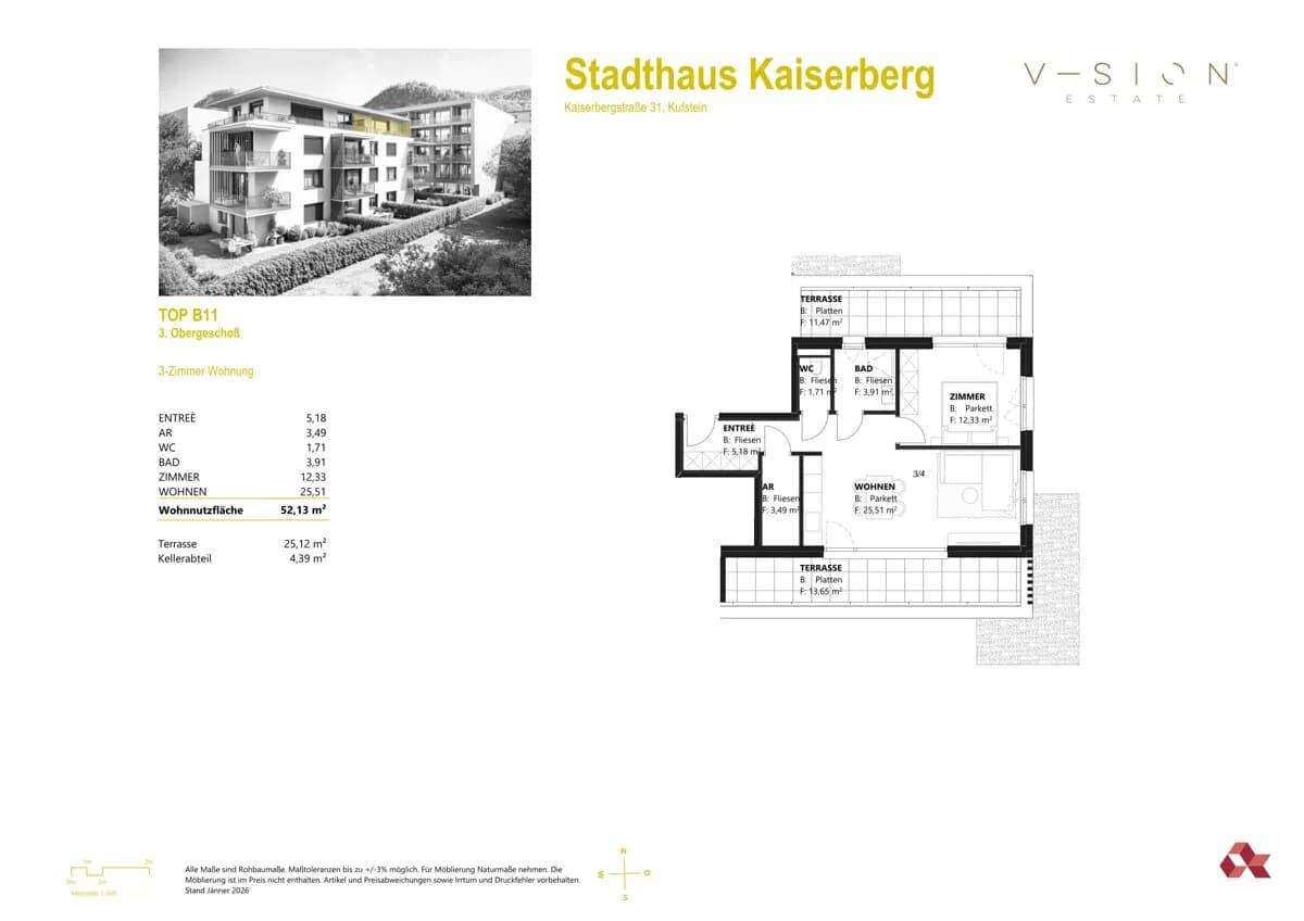 3-Zimmer-Wohnung kaufen in Kufstein – 52,13 m², € 469.000 – Bild 7 von 7