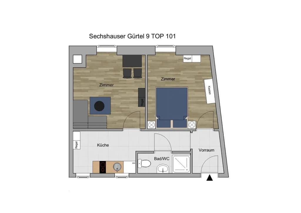 2-Zimmer-Wohnung mieten in Wien – 36 m², € 1.000 – Bild 14 von 14