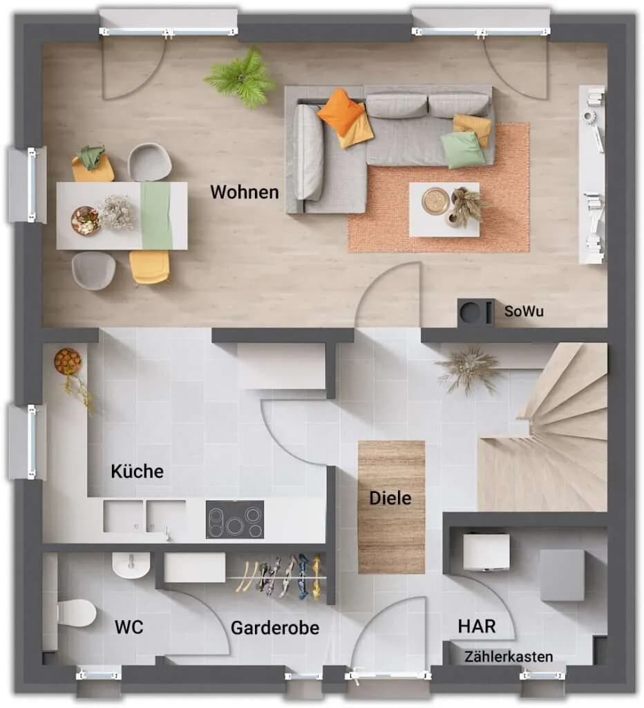 3-Zimmer-Haus kaufen in Mistelbach – 115 m², € 323.480 – Bild 2 von 3