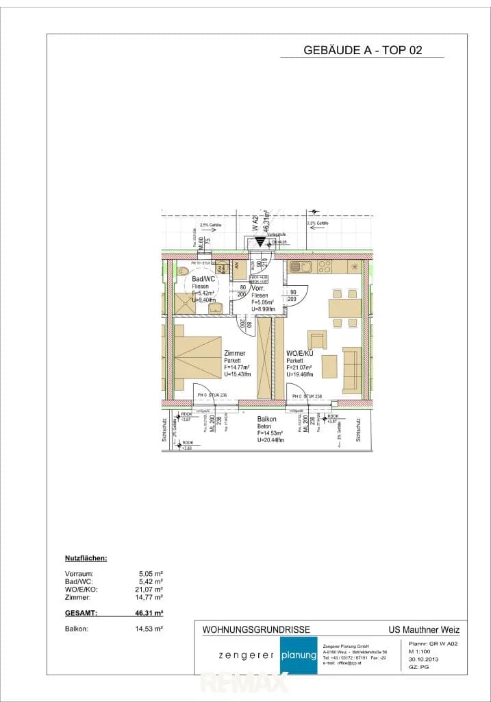 2-Zimmer-Wohnung mieten in Weiz – 46,31 m², € 601 – Bild 10 von 10
