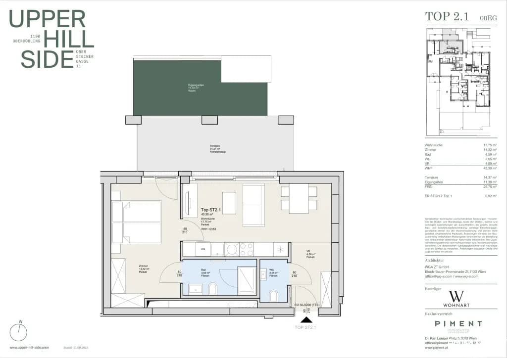 2-Zimmer-Wohnung mieten in Wien – 43,3 m², € 1.190 – Bild 5 von 5
