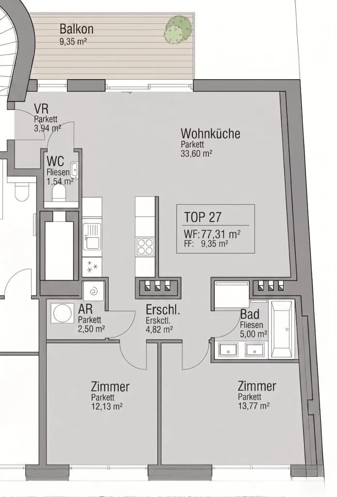 3-Zimmer-Wohnung kaufen in Wien – 75,99 m², € 575.000 – Bild 7 von 7