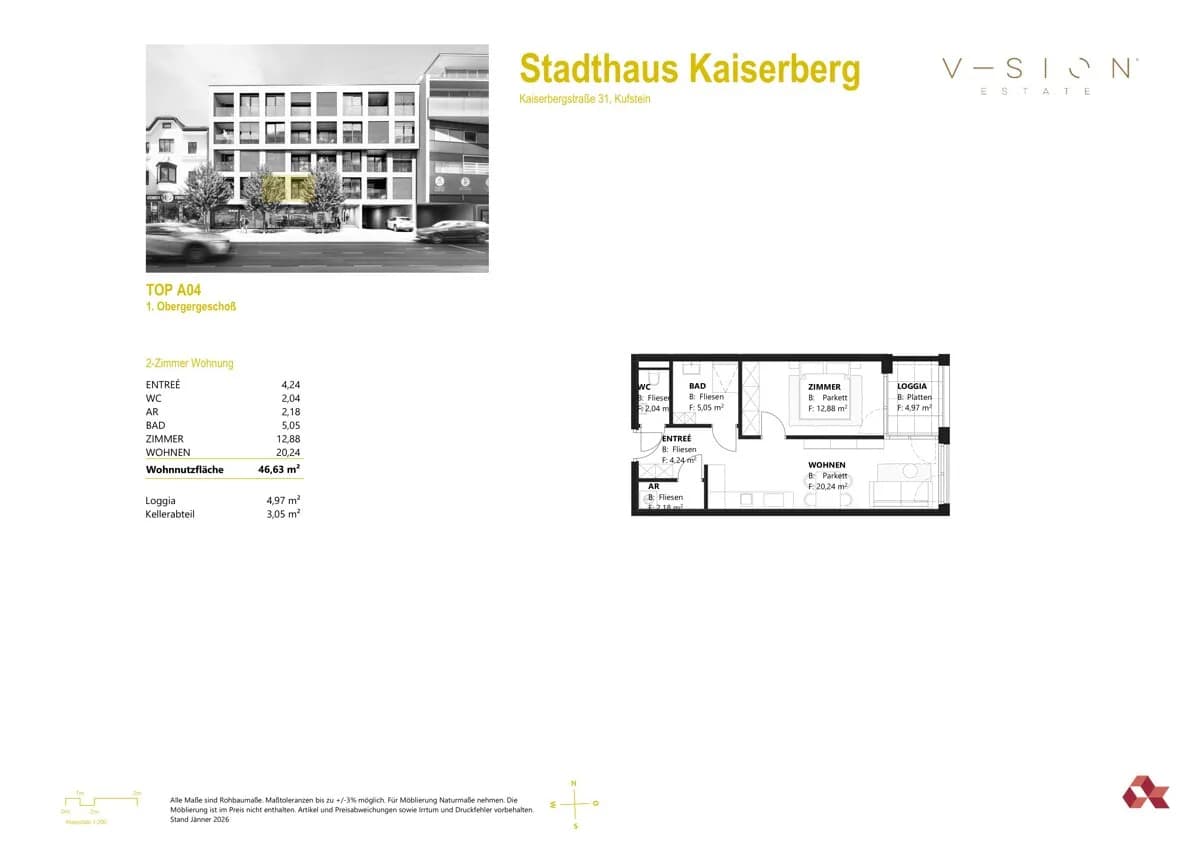 2-Zimmer-Wohnung kaufen in Kufstein – 46,76 m², € 339.000 – Bild 7 von 7