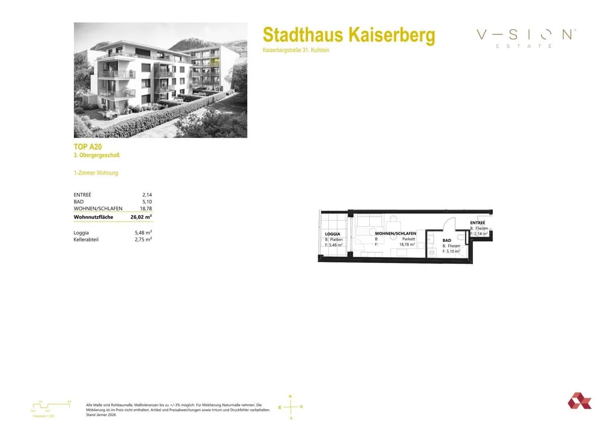 1-Zimmer-Wohnung kaufen in Kufstein – 26,02 m², € 235.000 – Bild 7 von 7