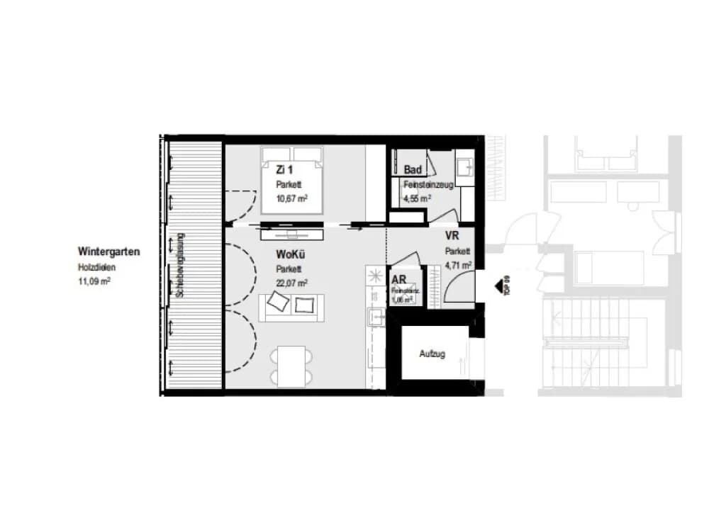 2-Zimmer-Wohnung mieten in Wien – 43,06 m², € 1.390 – Bild 9 von 13