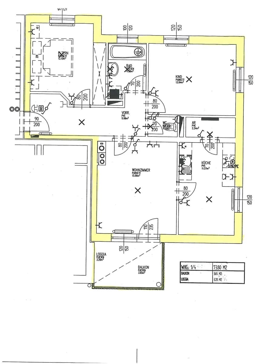 3-Zimmer-Wohnung mieten in Rohrbach – 73,52 m², € 682 – Bild 3 von 10