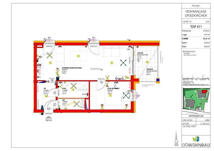 2-Zimmer-Wohnung kaufen in Grieskirchen – 57,24 m², € 256.368 – Bild 3 von 3