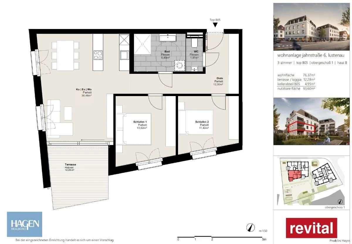 3-Zimmer-Wohnung kaufen in Dornbirn – 76,79 m², € 630.000 – Bild 2 von 3