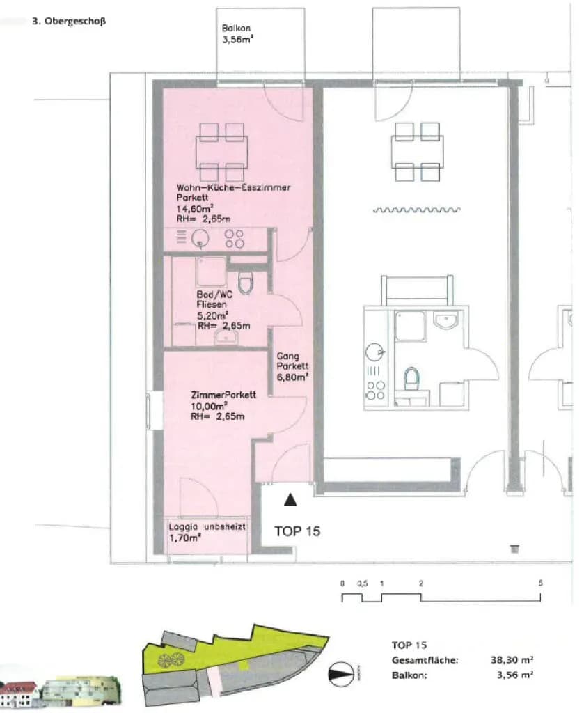 2-Zimmer-Wohnung mieten in Graz – 38,3 m², € 606 – Bild 5 von 5