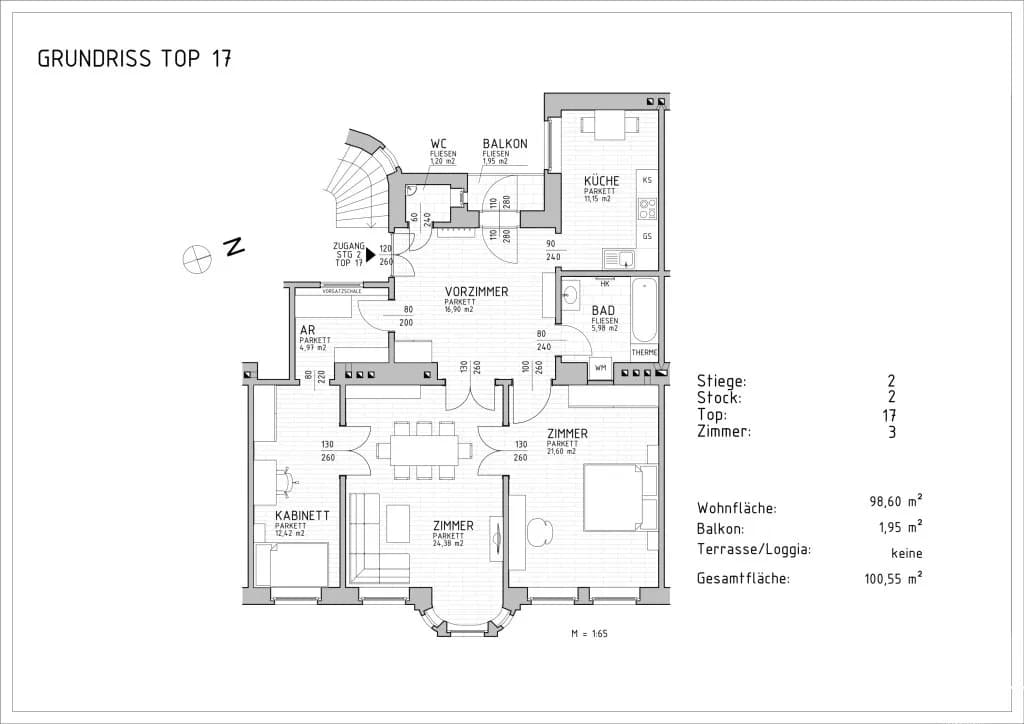3-Zimmer-Wohnung mieten in Wien – 98,6 m², € 1.589 – Bild 14 von 14