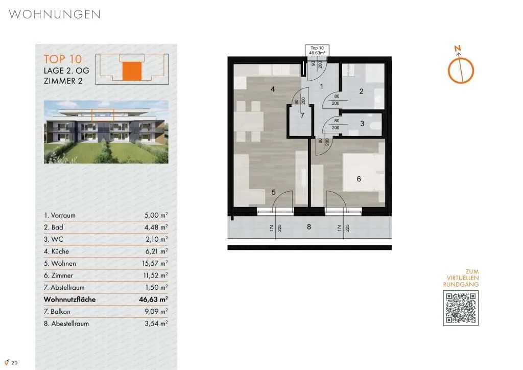 2-Zimmer-Wohnung kaufen in Weiz – 46,63 m², € 185.000 – Bild 14 von 14