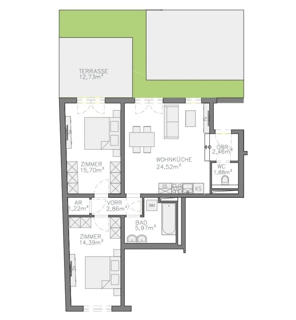 3-Zimmer-Wohnung kaufen in Wien – 68,82 m², € 520.000 – Bild 3 von 17