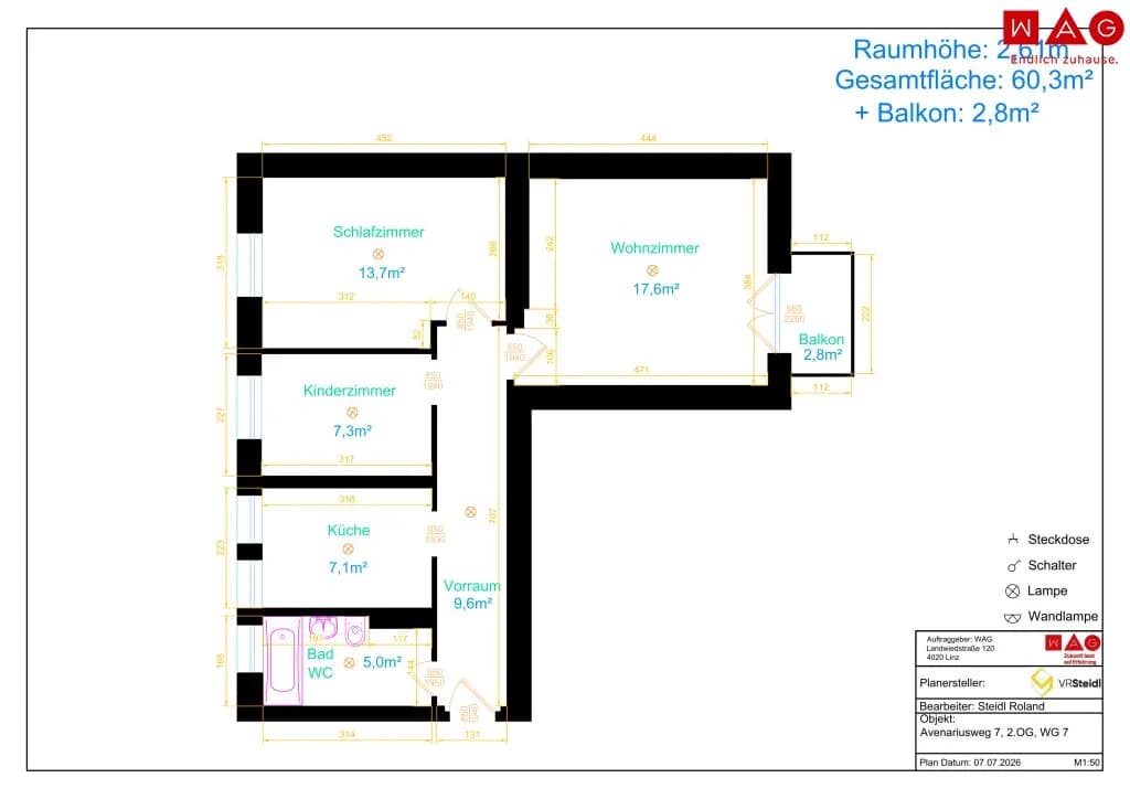3-Zimmer-Wohnung mieten in Linz – 63 m², € 836 – Bild 5 von 5