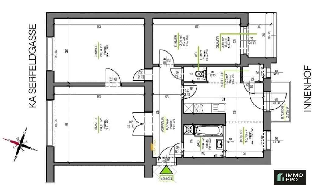 3-Zimmer-Wohnung mieten in Leoben – 95,25 m², € 973 – Bild 10 von 10