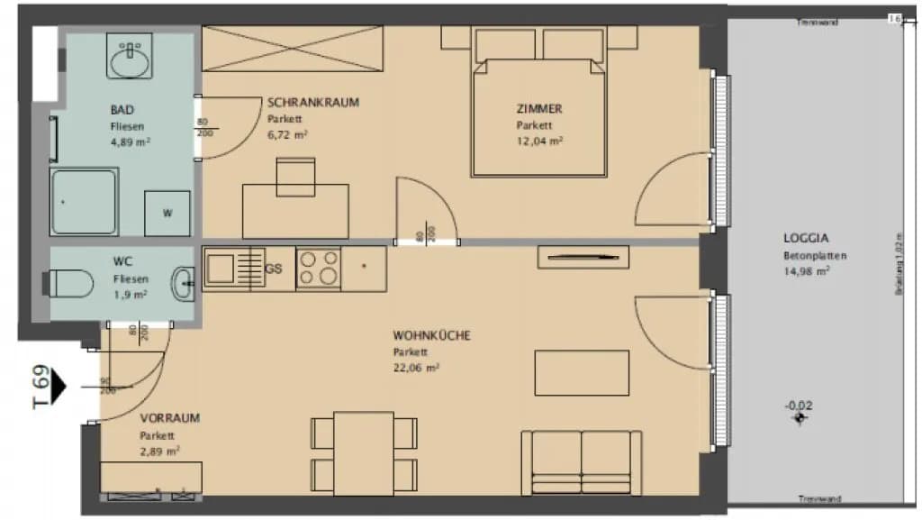 2-Zimmer-Wohnung mieten in Wien – 65 m², € 1.167 – Bild 17 von 17