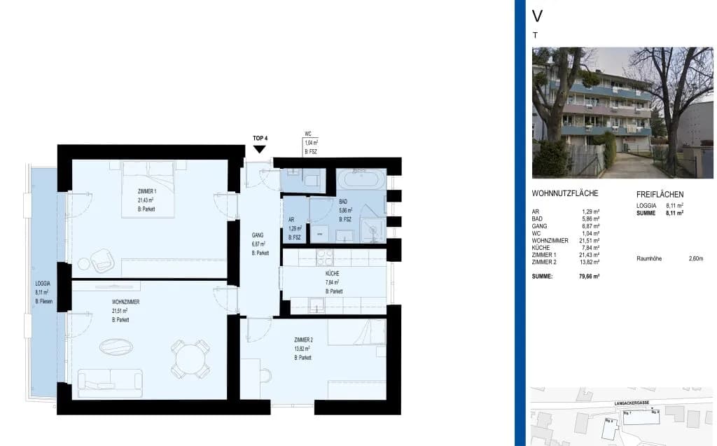 3-Zimmer-Wohnung mieten in Wien – 79,66 m², € 1.753 – Bild 3 von 3