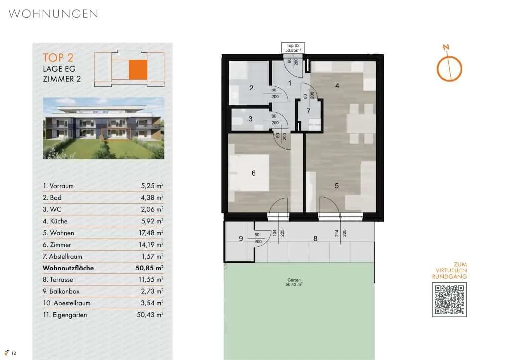 2-Zimmer-Wohnung kaufen in Weiz – 50,69 m², € 210.000 – Bild 14 von 14