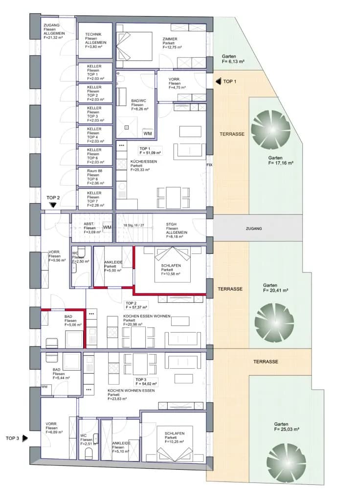 4-Zimmer-Wohnung mieten in Mödling – 103,93 m², € 1.870 – Bild 23 von 25