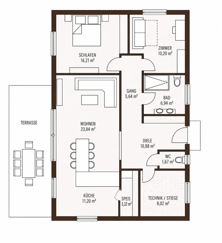 3-Zimmer-Haus kaufen in Grieskirchen – 97,92 m², € 525.770 – Bild 5 von 8