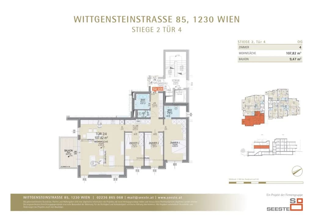 4-Zimmer-Wohnung kaufen in Wien – 107,82 m², € 857.000 – Bild 3 von 3