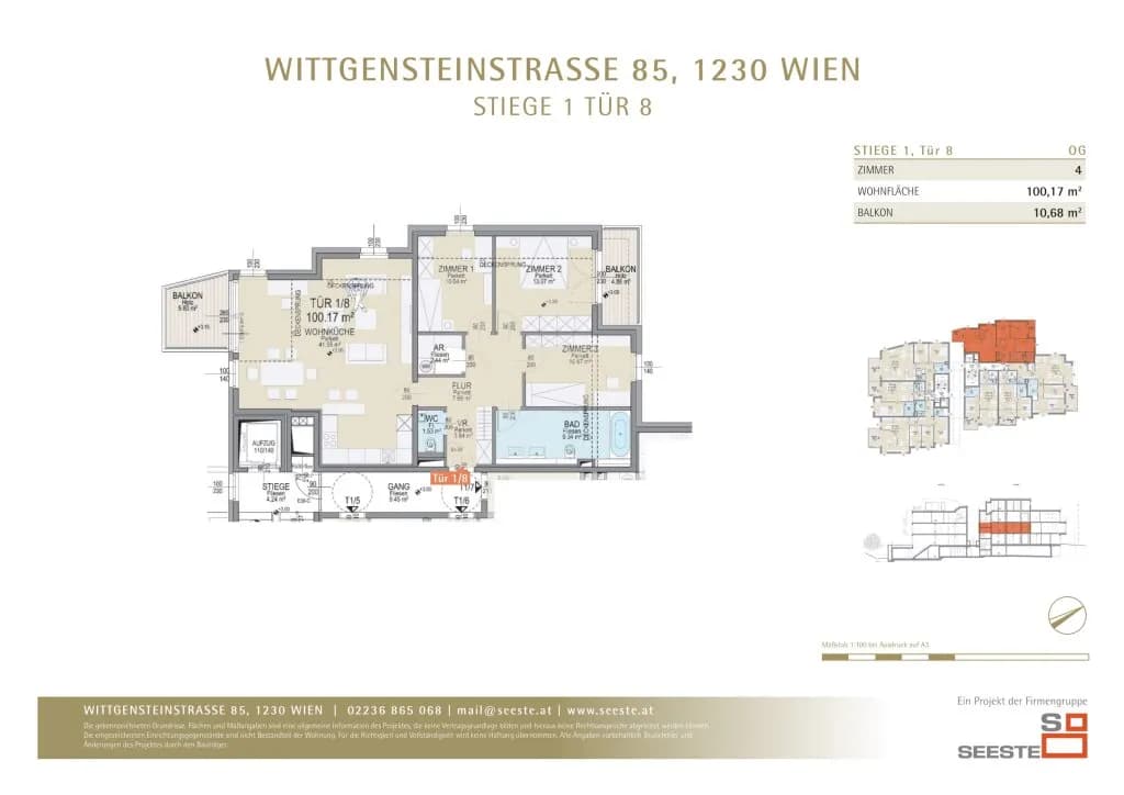 4-Zimmer-Wohnung kaufen in Wien – 100,73 m², € 799.000 – Bild 3 von 3