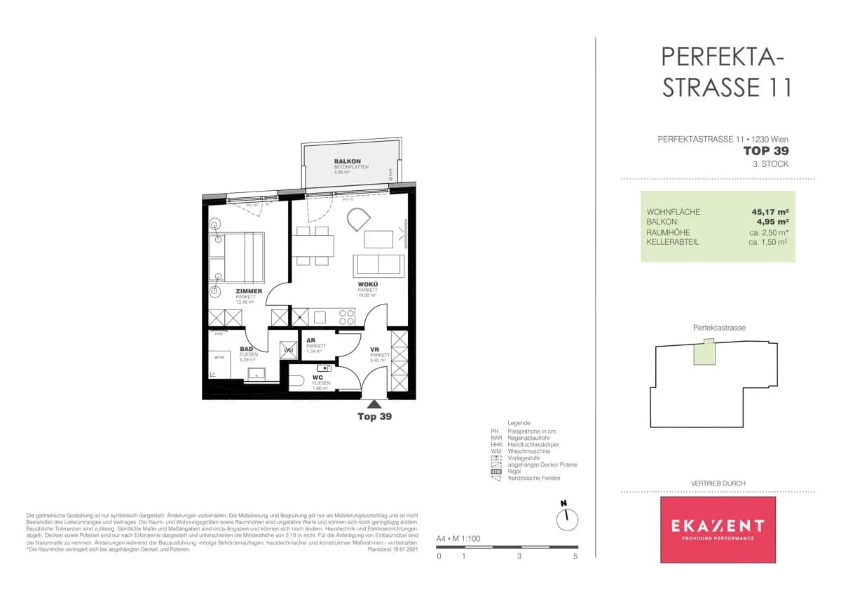 2-Zimmer-Wohnung mieten in Wien – 45,17 m², € 1.019 – Bild 8 von 11