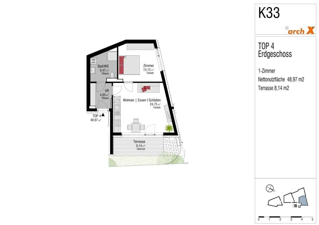 2-Zimmer-Wohnung mieten in Graz – 48,97 m², € 663 – Bild 9 von 9