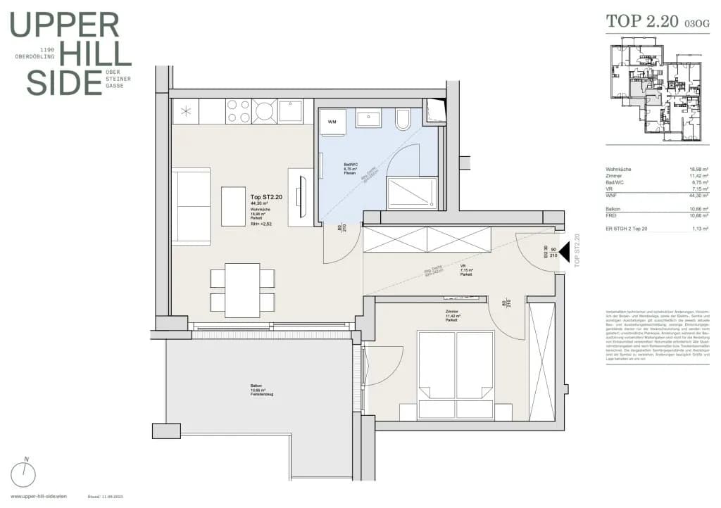 2-Zimmer-Wohnung kaufen in Wien – 44,3 m², € 467.500 – Bild 12 von 12