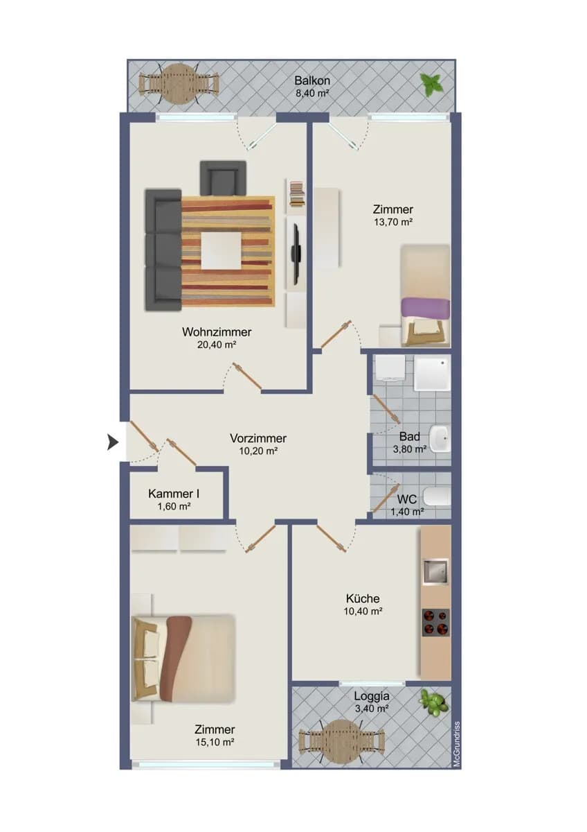 3-Zimmer-Wohnung kaufen in Graz – 80 m², € 239.500 – Bild 12 von 12