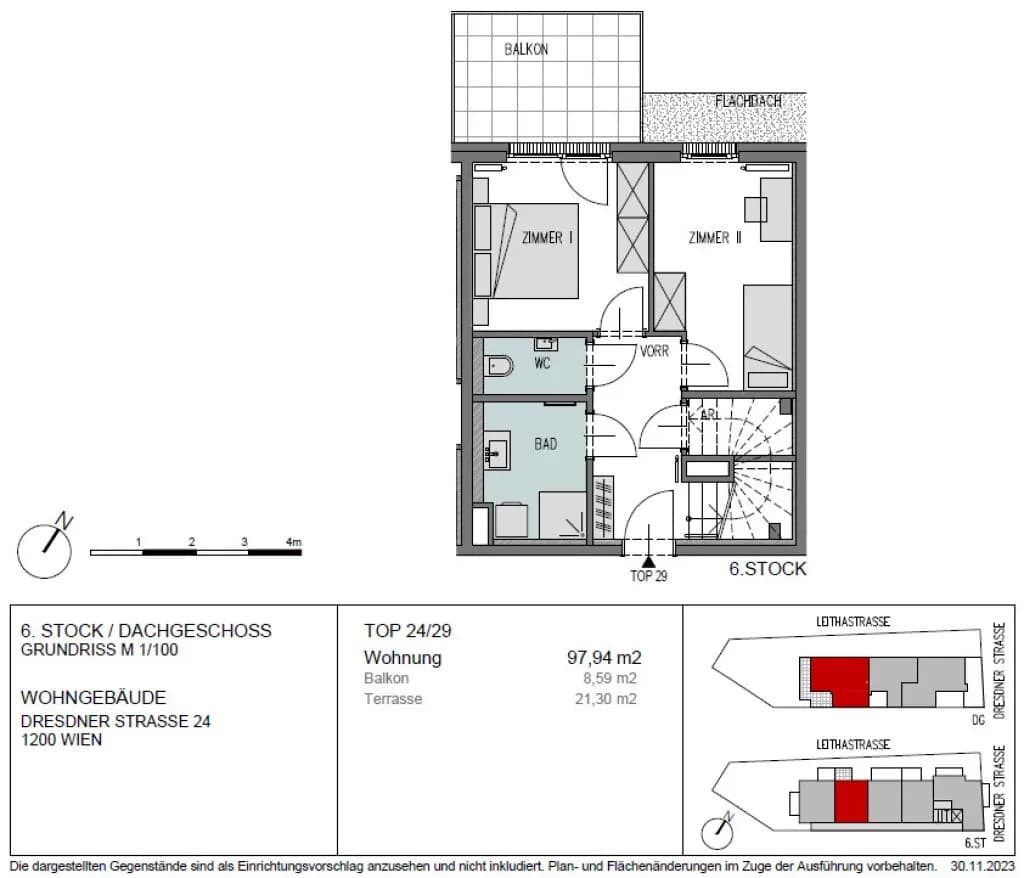 4-Zimmer-Wohnung mieten in Wien – 97,94 m², € 2.361 – Bild 26 von 27