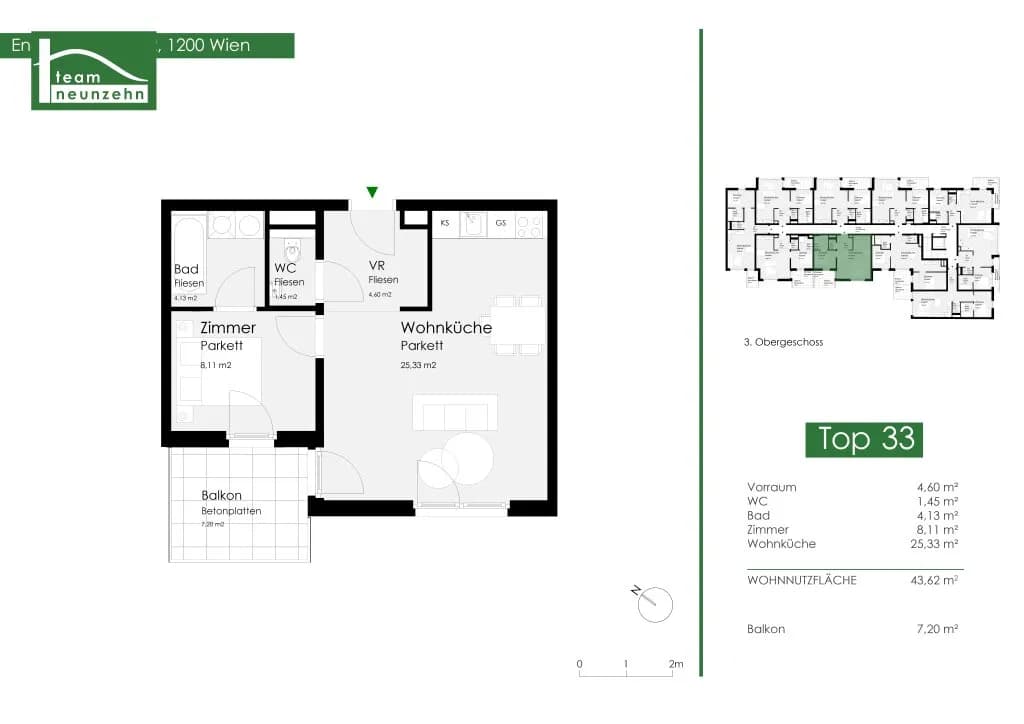 2-Zimmer-Wohnung mieten in Wien – 43,99 m², € 929 – Bild 19 von 19