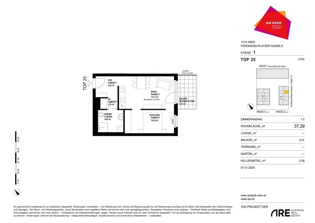 1-Zimmer-Wohnung mieten in Wien – 37,39 m², € 699 – Bild 10 von 10