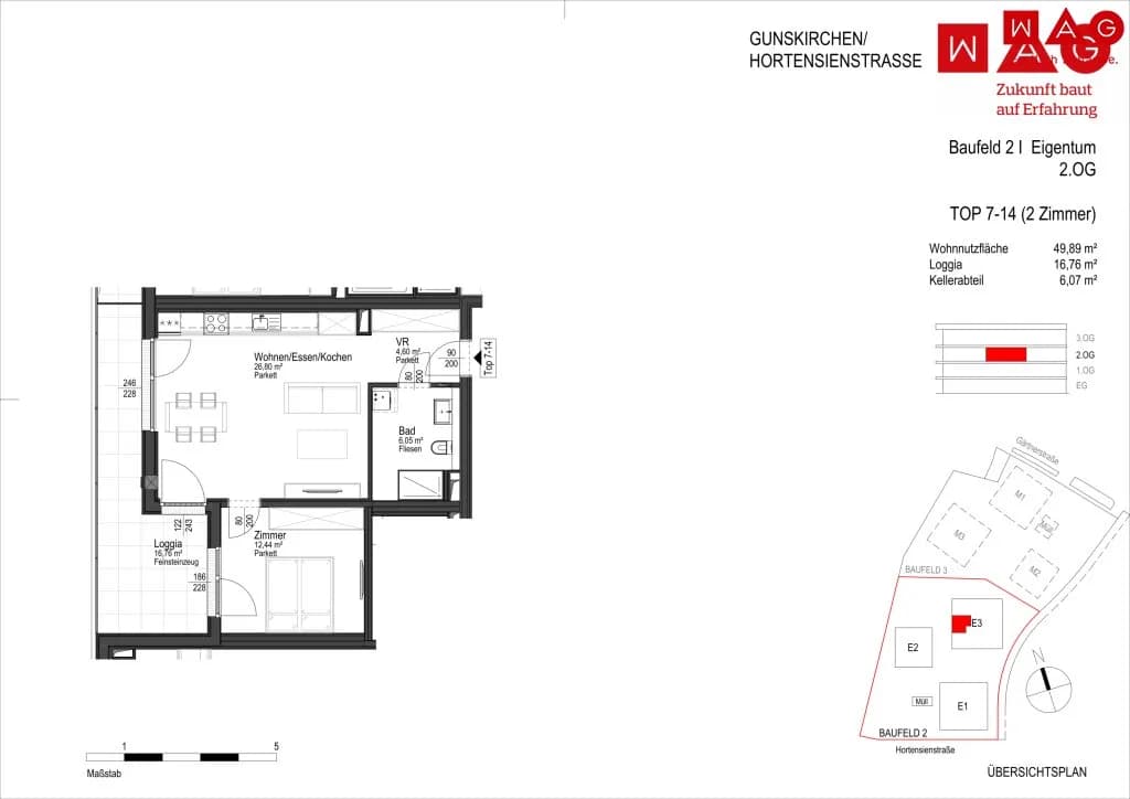 2-Zimmer-Wohnung kaufen in Wels-Land – 49,89 m², € 255.800 – Bild 4 von 5